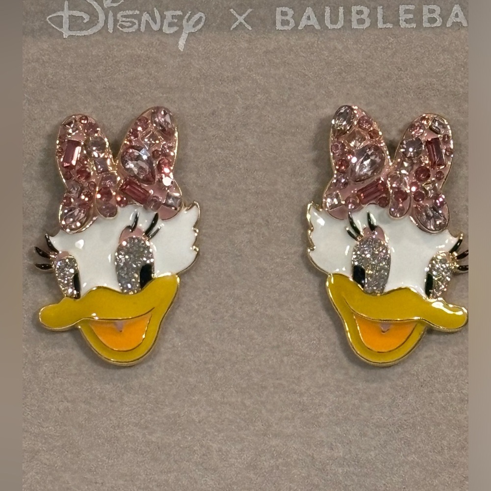 Disney BaubleBar Sparkly Daisy Duck Stud Earrings - Picture 2 of 3